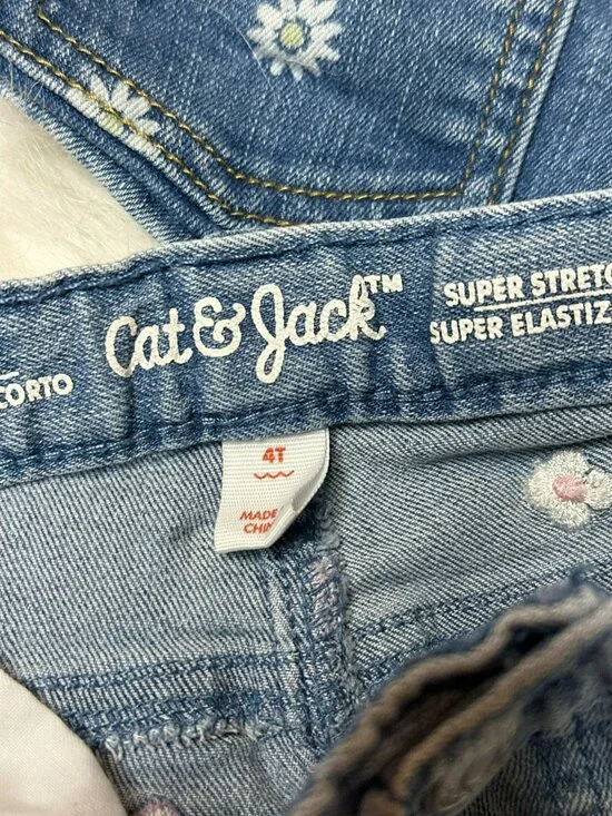 Girls 4T Denim Shorts LOT of 6 Stretch Adjustable Waist Shorts Assorted Brands - Picture 3 of 3